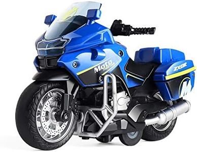 MING YING 66 Police Motorcycle Toy - Pull Back Toy Motorcycle with Sound and Light Toy,Toy Motorcycles for Boy,Toys for 3-9 Year Old Boys (Blue)