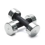 KAKSS Chrome Plated Steel Dumbbell With Rubber Grip Set Of 2pc (Proudly Made In India)5kg (2.5kg*2pc)