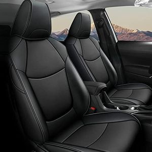 AOMSAZTO Custom Fit for Toyota Corolla Faux Leather Car Seat Covers Full Set Compatible Airbag Car Seat Protector Black (Black, 2020-2022 Corolla L,LE)