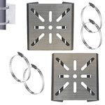 BeElion 2 Sets Universal Stainless Steel Vertical Pole Mount Adapter with 4 Loops, Wall Mounting Bracket for CCTV Security Camera PTZ Dome Vertical Pole Mounting Bracket