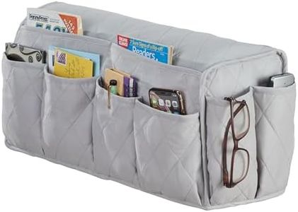 Collections Etc Quilted Multi-Pocket Armrest Organizer Gray NO SIZE