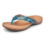 Vionic Orthopedic Lucia Rest Women's Sandal for Heel Pain and Plantar Fasciitis with Arch Support Wide Fit Aqua Blue UK 5.5