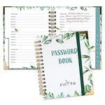 Beautiful Greenery Password Book with Alphabetical Tabs - Pocket Sized Internet Password Keeper – Perfect Notebook w/Address Section To Get All Your Passwords And Recently Placed Orders Organized