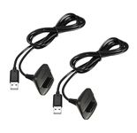 QUMOX 2Pack 1.5m Charging Cable for Xbox 360, Wireless Controller USB Charging Cable Compatible with Microsoft Xbox360 / Xbox 360 Slim Wireless Game Controllers