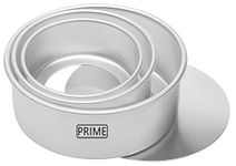 Prime Bakers and Moulders Round Removable Bottom Cake Mould Set with Loose Base tin for Oven (6,7,8 Inch)