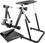 Alpcour Fluid Bike Trainer Stand for Indoor Riding – with Portable Multi-Tasking Bike Trainer Fitness Desk – with Multipurpose Bike Trainer Mat – 36”x78”