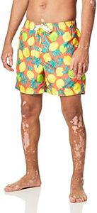 Kanu Surf Men's Monaco Swim Trunks (Regular & Extended Sizes), Lemons Coral, Large