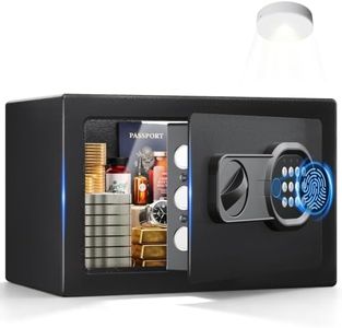 GTPLAYER Safe Box 0.44 Cubic Feet for College Dorm Room with Electronic Keypad and Fingerprint, Shelf, Wall Mount Kit, Hidden Home Safe for Money, Jewelry and Passport