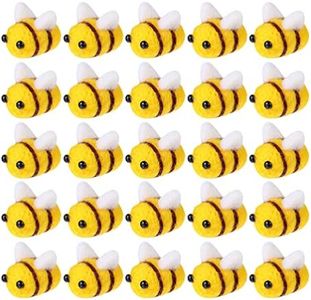 Toddmomy 25 Pcs Wool Felt Mini Craft Balls Bumble Bees for Crafts Decoration Party Favors Jewelry Accessory