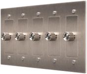 Brass 3 Way Rotary Dimmer Switch - 120V AC - Solid Brass Wall Plate for LED Bulbs - Rotary Dimmer with Knurled Knob - UL Listed Flicker-Free Dimming | Vintage Style Light Control for Home Decor