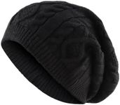Zsedrut Women Slouchy Beanie Men Winter Knit Skull Cap Acrylic Hat for Girls Cold Weather Woman Toque (Black)