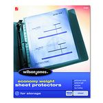 Wilson Jones Top-Loading Sheet Protector, Economy Weight, 11 x 8.5 Sheet Size, Semi-Clear, 100 Sheets (W21423)