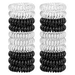 JessLab Spiral Hair Ties, 20 Pcs Traceless Phone Cord Hair Ties No Crease Spiral Bracelet Plastic Coil Ponytail Holders No-Damage Headband Hair Accessory for Girls Women Ladies Gift