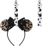 Furutonhe 2Pcs Mouse Ears Headband Holder for Backpack Lanyard Strap Keychain Hanging Decor Organizer Trip Accessories White