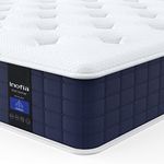 Inofia King Mattresses 9 Inch Hybrid Mattress King Size Pocket Sprung Memory Foam Mattress Bed in a Box Dry Comfort Sleep with Medium Firm Pressure Relief, The Snooze Button Collection(150x200cm)