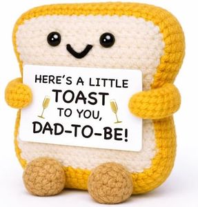 New Dad to Be Gifts, Pregnancy Announcement for Expecting Dad Brother Husband, Christmas First Time Father Present, Funny Baby Shower Gender Reveal Party Gift, Handmade Crochet Toast for New Daddy