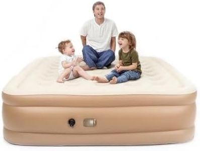 Quintin Air Queen Size Mattress Air Bed Queen with Built in Pump, Foldable Portable Inflatable Mattress, 500kg Weight Capacity Blow Up Air-Mattress Suitable for Guests, Indoors and Camping (Beige)