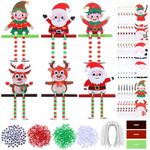 Blueweenly 24 Sets Christmas Craft Kits for Kids Winter Crafts with Beads Felt Santa Claus Reindeer Elf Ornament Christmas DIY Craft Art Sets for Kids Holiday Party Favors Classroom Activities