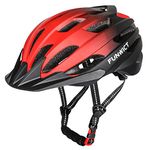 FUNWICT Mtb Mountain & Road Bike Helmet for Adult Men Women, Lightweight Cycle Helmet with Detachable Sun Visor, Adjustable Bicycle Helmet for Cycling (L: 22.4-24 inches, Black Red)