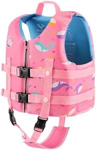 Pottwal Swim Vest for Kids - Swim Jacket for 1-3 Years (17.5-39.5LBS) - Buoyancy Aid Made of Neoprene & EPE - with Adjustable Crotch Strap - Light Pink