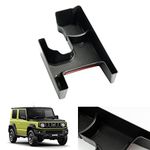 New Model Suzuki Jimny JB64/JB74 AT Car Drink Holder, Expansion Tray, Cup Holder, Center, Storage Tray, Car Specific Design, For Automa, JIMNY H30.7 and later, Accessory Holder, Upgrade Kit, Console Card Storage, Interior, Custom Parts, Rubber Mat, Anti-Slip, Easy Installation (Suzuki Jimny JB64W JB74W AT Cars, Black)