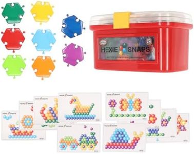 Hexie-Snaps Construction Toy Set with 92 Pieces and Carrying Case, STEM Learning Kit