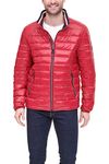 Tommy Hilfiger Men's Wet Look Water Resistant Ultra Loft Down Alternative Puffer Jacket, Red Pepper, Small