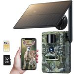 XTU Cellular Trail Camera 4G LTE - 2K Game Camera Built-in SIM Card with 940nm No Glow Night Vision Motion Activated 0.2s Trigger, Solar Power IP66 Waterproof APP Control Live Streaming