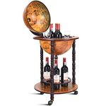 COSTWAY Globe Drink Cabinet Bar Wine Beverage Stand Bottle Italian 360MM Wood (Wood + plastic) (360MM)