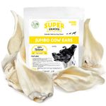 SuperCan Cow Ears for Dogs [15 Pack] Grass-Fed & Free-Range Beef Dog Chews | Rawhide Free, Easy-Digesting Single Ingredient Dog Treats | High Protein Dog Dental Chews | Super Can Made