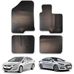 Car Mats for Hyundai i40 (2012-2019) Tailored Fit Rubber Floor Mat Set Accessory Black Custom Fitted 4 Pieces with Clips - Anti-Slip Backing, Heavy Duty & Waterproof