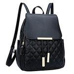 KKXIU Quilted Trendy Leather Backpa