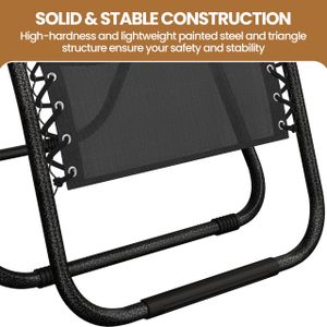 Yaheetech Zero Gravity Recliner Chairs Set of 2 – Adjustable Outdoor Loungers, Black