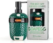 GriAddict SoapEGG, the L/XL Green Egg Ornament, BGE Charcoal Grill Accessories - Lovely Ceramic Bottel with Rust Proof Pump, Works for Kitchen, Bathroom, and Outdoor Barbecue, Novelty Gift for Egghead