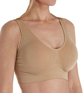 Ahh By Rhonda Shear Women's Plus-Size Generation Bra with Removable Pads, Nude, Large