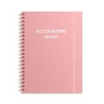 Accounting Ledger Book A5 - Bank Accounting Log for Small Business Bookkeeping & Personal Use - Account Tracker Notebook Track Accounts, Deposit, Expense & Balance, 5.8 X 8.25 Inch, PINK