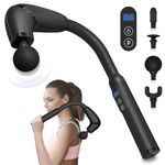 Massage Gun Deep Tissue with Upgraded Extension Handle, Portable Percussion Muscles/Neck/Shoulders/Waist/Legs Massager for Pain Relief Deep Tissue with 4 Massage Heads, 3 Modes & 6 Speed Levels