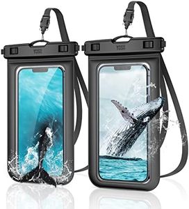 YOSH Funda Impermeable Móvil, IPX8 Universal Funda Agua Movil con Cordón [2 Unidades], Bolsa Impermeable Movil para iPhone 16 15 Pro 14 13 12 11 XS XR, Samsung S22, Xiaomi, Huawei 6.8" [Negro]