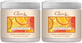 Clear Air Odor Absorber Gel - 15 oz, Pack of 2 - Air Freshener Absorbs and Eliminates Odors in Bathrooms, Cars, Boats, RVs and Pet Areas - Made with Essential Oils - Citrus Grove Scent