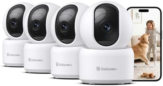 GALAYOU 2K Indoor Cameras for Home Security-Baby Monitor with Phone APP, Wi-Fi Camera with 360° PTZ, Wired Plug, Two-Way Talk Nanny Cam, Easy Set Up, 24/7 TF Card&Cloud Storage, G2 4Pack