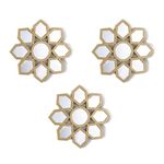 SATYAM KRAFT 3 Pcs Fiber Wall Mirror Hanging for Home Decor, Hanging in Bedroom, Living Room, Bathroom Decorations Items, Diwali, with Hook for Hanging On Walls (Model 11)