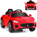 Maxmass Electric Kids Ride On Car, Licensed Maserati Battery Powered Electric Vehicle with Remote Control, Lights, USB, Horn and Music, Children Toy Car for 3+ Years Old Boys Girls (Red)