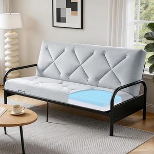 MABOZOO Foldable 6'' Full Size Futon Mattress, Dual-Sided Foam Design Sleeper Sofa Bed with Zipper Connection, Memory Foam Floor Mattress Fits Futon Frames (Frame Not Included)