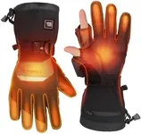 KEMIMOTO Mens Flip Magnetic Heated Gloves, Water-Resistant Heated Gloves, Electric Rechargeable Battery 2pcs 7.4V Touchscreen for Ice Fishing Photography Skiing Camping (L)
