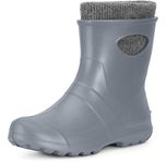 Ladeheid Girl's EVA Thermo Lightweight Wellington Boots Rainy Wellies Rain Boots LA-750 (Silver, 3.5 UK)