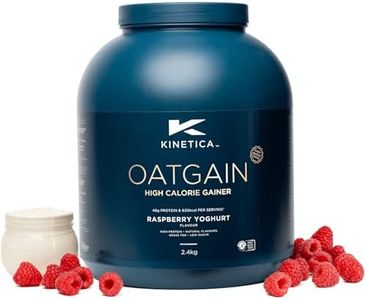 Kinetica Oatgain, Weight Gainer, Yaourt Framboise, Protéines en poudre pour renforcement musculaire, 15 Portions, 600+ kcals, protéines de lactosérum de l’UE, 13 Vitamines, pot de 2,4kg