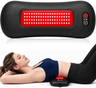 TOOWELL Lumbar Support Pillow - Cordless Lower Back Massager with Red Light