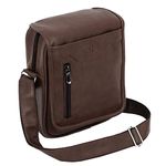 Storite 10 Inch Stylish Small PU Leather Sling Cross Body Travel Office Business Messenger One Side Shoulder Bag for Men & Women (TanBrown - 25.5 x 7 x 20cm)