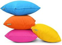 Gardenista Premium Garden Scatter Cushion | Water Resistant 4 Pack Square Rainbow Cushions | Outdoor Patio Rattan Chairs | Hollowfibre Filled Seating Furniture Pillow | Soft Comfy & Durable (45x45cm)