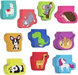 Bright Creations 50-Pack Mini Assorted Colorful Animal Magnetic Bookmarks, Bulk Magnet Set, Page Clip Markers for Kids, Reading, Bookclub, School Book Fairs (10 Designs, 1.7x1.7 in)